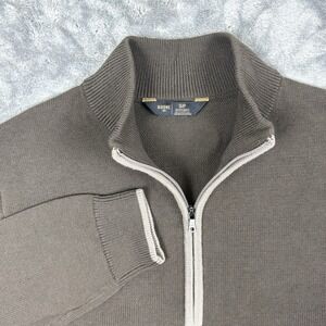 Rhone Mens Quarter Zip Knit Sweater Casual Brown Pullover Long Sleeve Size Small